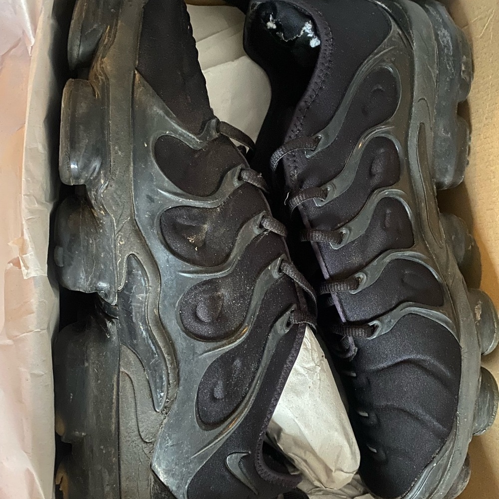 Nike Black VaporMax Plus Athletic Shoes